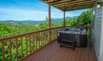 Take in romantic hot tub views of the Smoky Mountains.