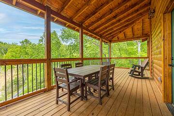 Take in the views from your cabin's outdoor table.
