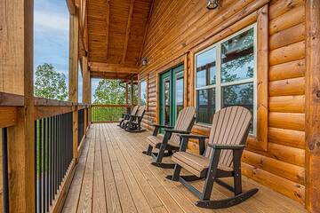 Rockers along your rental cabin's porch.