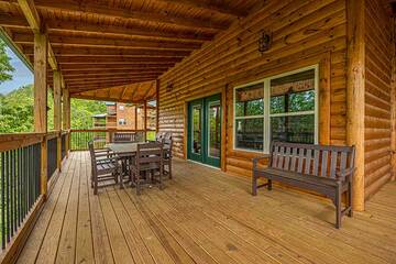 Enjoy outdoor dining at your cabin in the Smokies.