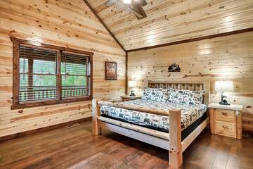 Sleep comfortable in your own king sized log bed.