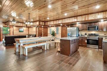 Your cabin in the Smokies fully equipped kitchen.