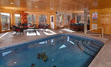 Private pool cabin rental in Pigeon Forge across from Dollywood. at Applewood Manor in Gatlinburg TN