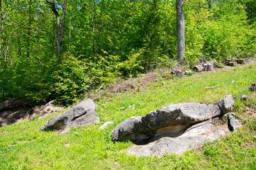 Take beautiful photos at your cabin's rock outcroppings.