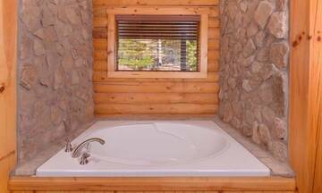 What a way to relax when you soak in your rental cabin's Jacuzzi tub. at Applewood Manor in Gatlinburg TN