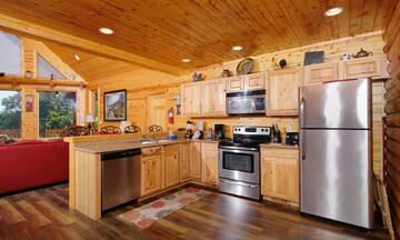 Cabin Rental with fully equipped kitchen for preparing snacks to holiday meals.   at Applewood Manor in Gatlinburg TN