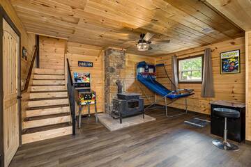 Game room in your Smoky Mountains cabin.