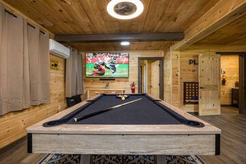 Pool table at your Smoky Mountain cabin rental.