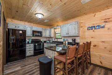 Breakfast counter in your cabin kitchen area.