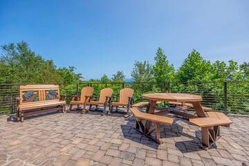 Your Smoky Mountains cabin offers plenty of picnic seating area.