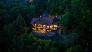 Taking in the splendor from afar of this splendid vacation cabin in the Smokies.