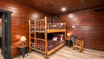 Room for more in the gameroom with these bunk beds. at Stonehenge Cabin in Gatlinburg TN