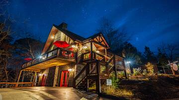 Your cabin against the backrop of the Smokies night skies.