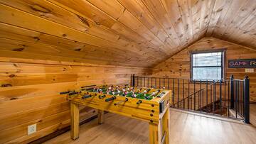 Foosball in your cabin rental's gameroom.