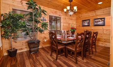 Beautiful cabin with dining for eight. at Mother's Dream in Gatlinburg TN
