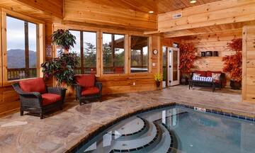 Smoky Mountain vacation rental wit private in-door swimming pool. at Mother's Dream in Gatlinburg TN