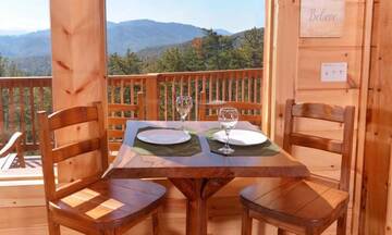 Enjoy a lite breakfast with an awesome view of the Smoky Mountains.  at Mother's Dream in Gatlinburg TN