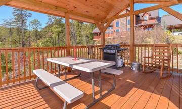 Throw some steaks or burgers on the gas grill and enjoy an outdoor picnic with friends and family. at Mother's Dream in Gatlinburg TN