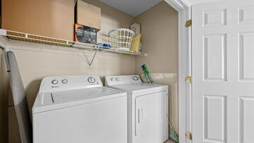 Washer dryer in your Pigeon Forge vacation lodging near the river. at River Waltz in Gatlinburg TN