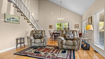 Relax in your cabin's overstuffed recliners. at Bear Crossing in Gatlinburg TN