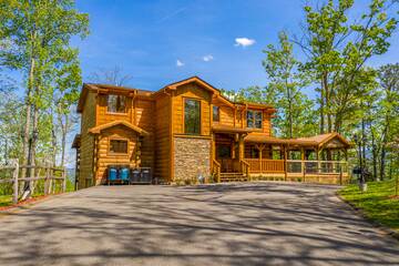 Exterior of your big 5 bedroom cabin in the Tennessee Smoky Mountains.   at The Appalachian in Gatlinburg TN