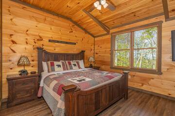 Your log cabin's second upstairs bedroom. 