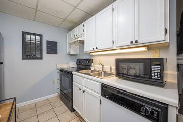 Fully equipped kitchen in you Gatlinburg condo.